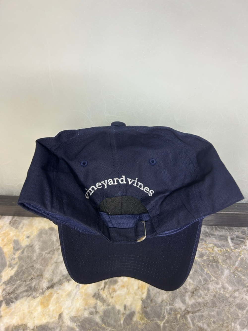 Vineyard Vines Navy Cap with Pink Whale Logo - Picture 2 of 4